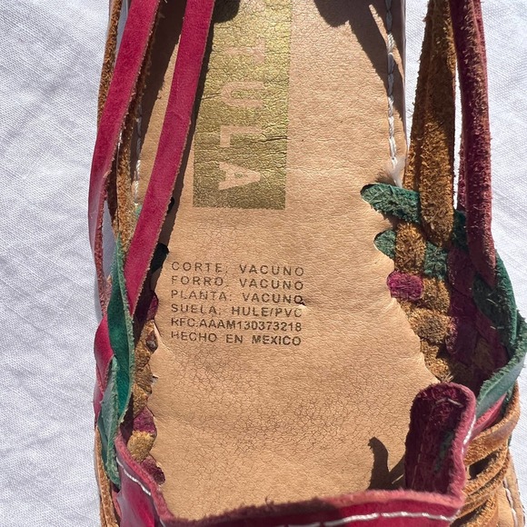 Muted Berry and Camel Woven Leather Flats - Picture 6 of 11